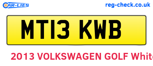 MT13KWB are the vehicle registration plates.