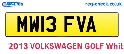 MW13FVA are the vehicle registration plates.