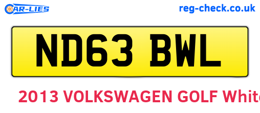 ND63BWL are the vehicle registration plates.