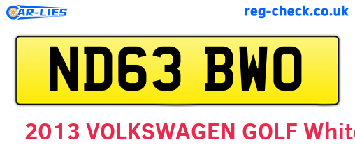 ND63BWO are the vehicle registration plates.