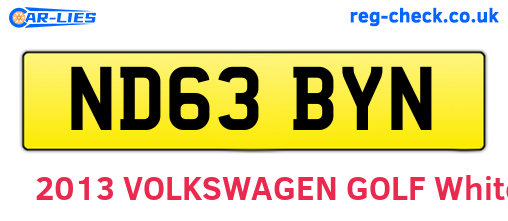 ND63BYN are the vehicle registration plates.