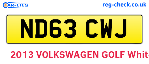 ND63CWJ are the vehicle registration plates.