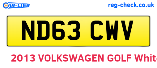 ND63CWV are the vehicle registration plates.
