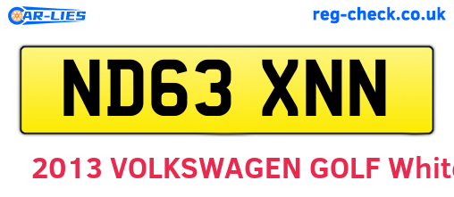 ND63XNN are the vehicle registration plates.