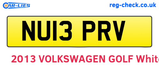 NU13PRV are the vehicle registration plates.