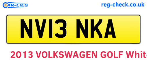NV13NKA are the vehicle registration plates.