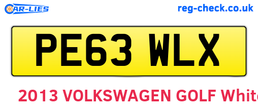 PE63WLX are the vehicle registration plates.