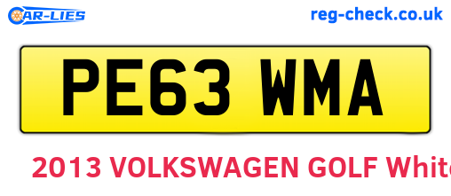 PE63WMA are the vehicle registration plates.