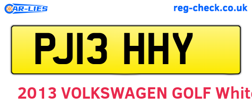 PJ13HHY are the vehicle registration plates.