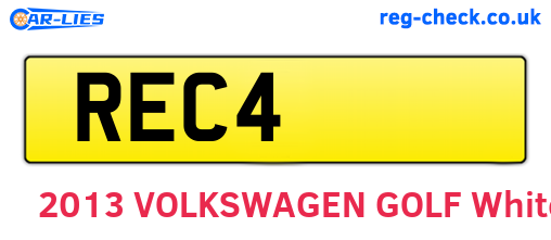 REC4 are the vehicle registration plates.