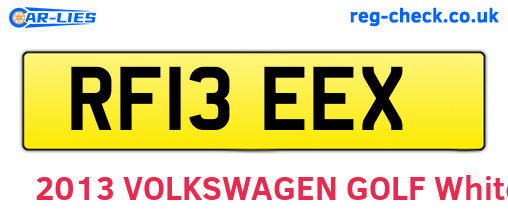 RF13EEX are the vehicle registration plates.
