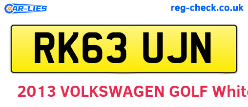 RK63UJN are the vehicle registration plates.