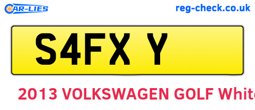 S4FXY are the vehicle registration plates.