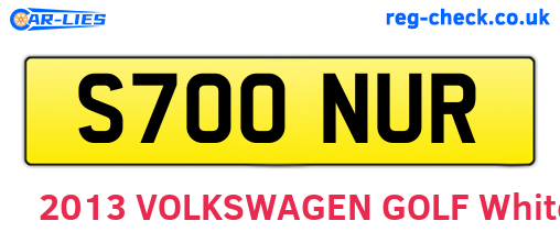 S700NUR are the vehicle registration plates.