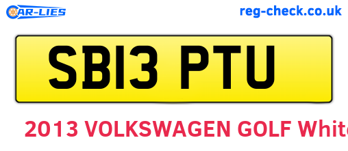 SB13PTU are the vehicle registration plates.