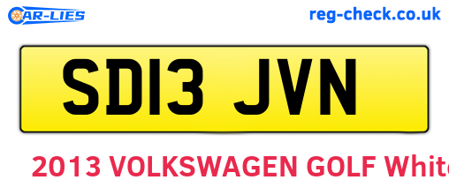 SD13JVN are the vehicle registration plates.