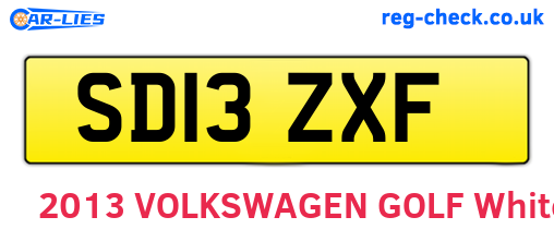 SD13ZXF are the vehicle registration plates.