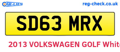 SD63MRX are the vehicle registration plates.