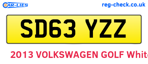 SD63YZZ are the vehicle registration plates.