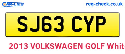 SJ63CYP are the vehicle registration plates.