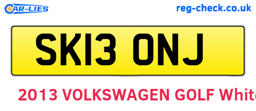 SK13ONJ are the vehicle registration plates.