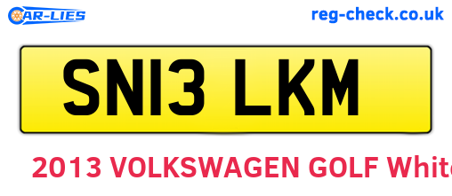 SN13LKM are the vehicle registration plates.