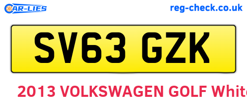 SV63GZK are the vehicle registration plates.