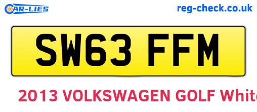 SW63FFM are the vehicle registration plates.