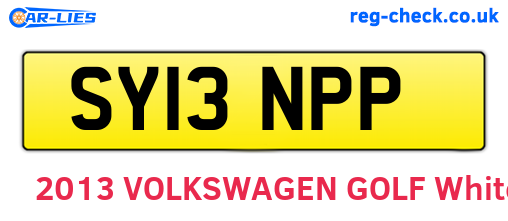 SY13NPP are the vehicle registration plates.