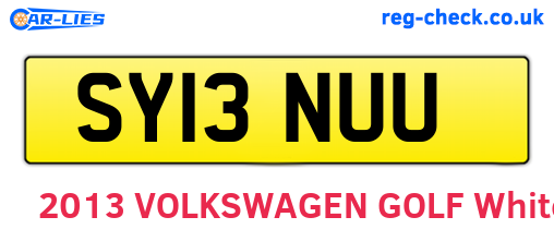 SY13NUU are the vehicle registration plates.