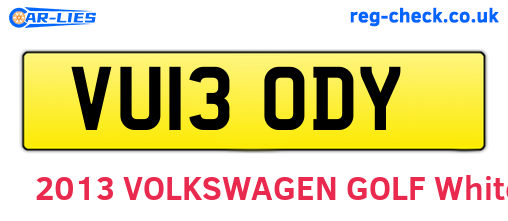 VU13ODY are the vehicle registration plates.