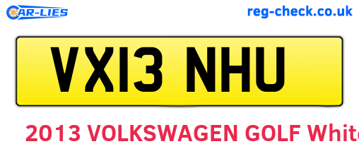 VX13NHU are the vehicle registration plates.