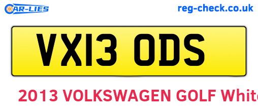 VX13ODS are the vehicle registration plates.