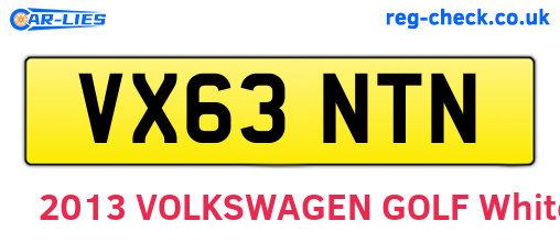 VX63NTN are the vehicle registration plates.