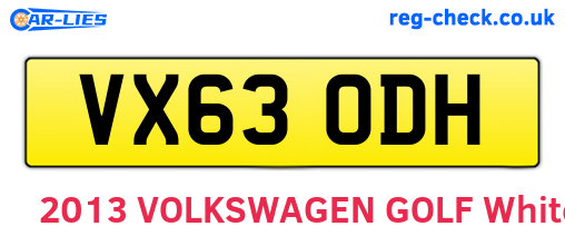 VX63ODH are the vehicle registration plates.