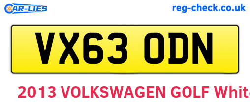 VX63ODN are the vehicle registration plates.