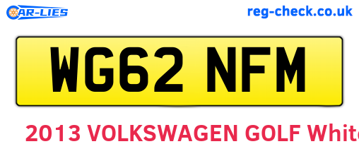 WG62NFM are the vehicle registration plates.