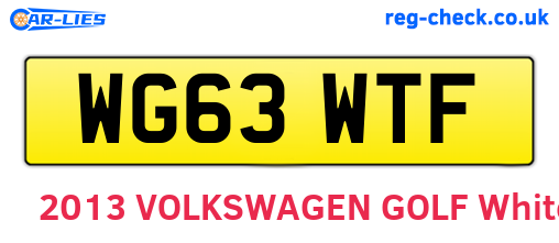 WG63WTF are the vehicle registration plates.