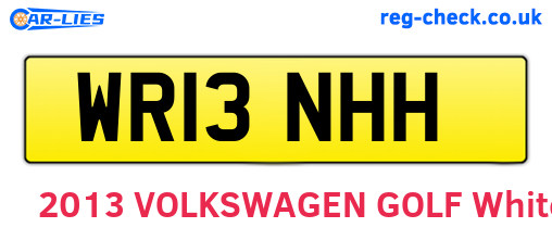 WR13NHH are the vehicle registration plates.