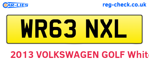 WR63NXL are the vehicle registration plates.