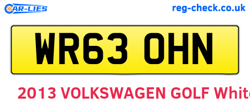 WR63OHN are the vehicle registration plates.