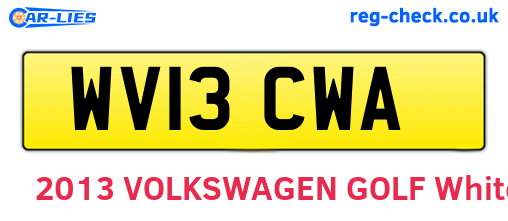 WV13CWA are the vehicle registration plates.