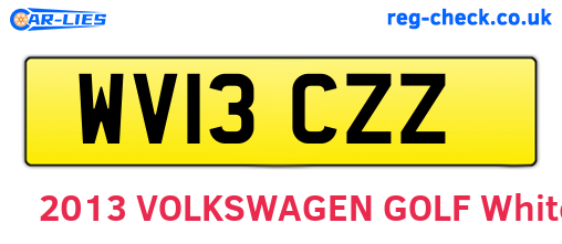 WV13CZZ are the vehicle registration plates.