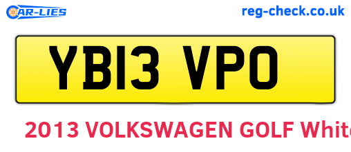YB13VPO are the vehicle registration plates.