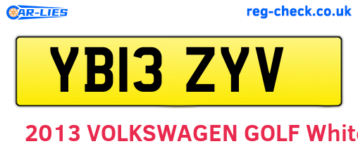YB13ZYV are the vehicle registration plates.