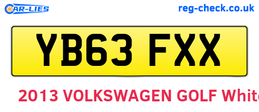YB63FXX are the vehicle registration plates.