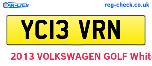 YC13VRN are the vehicle registration plates.