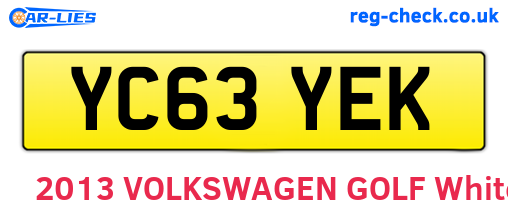 YC63YEK are the vehicle registration plates.