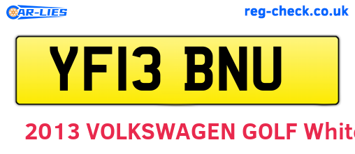 YF13BNU are the vehicle registration plates.
