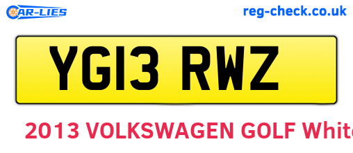 YG13RWZ are the vehicle registration plates.